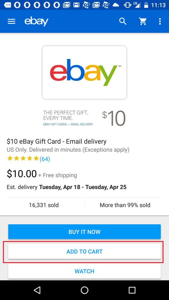 Hurry Buy eBay gift card with eBay bucks Frequent Miler