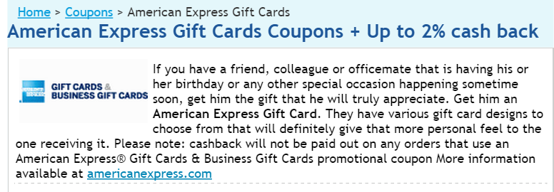 Amex Business Gift Cards 2 Today Only at Simply Best Coupons