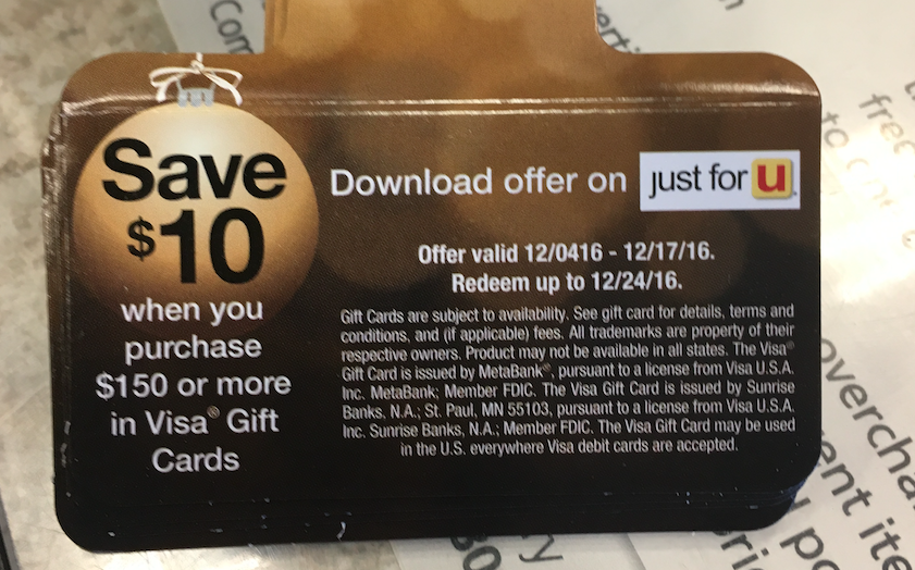 Save 10 Off 150 Or More In Visa Gift Cards At Safeway Subsidiary Brands