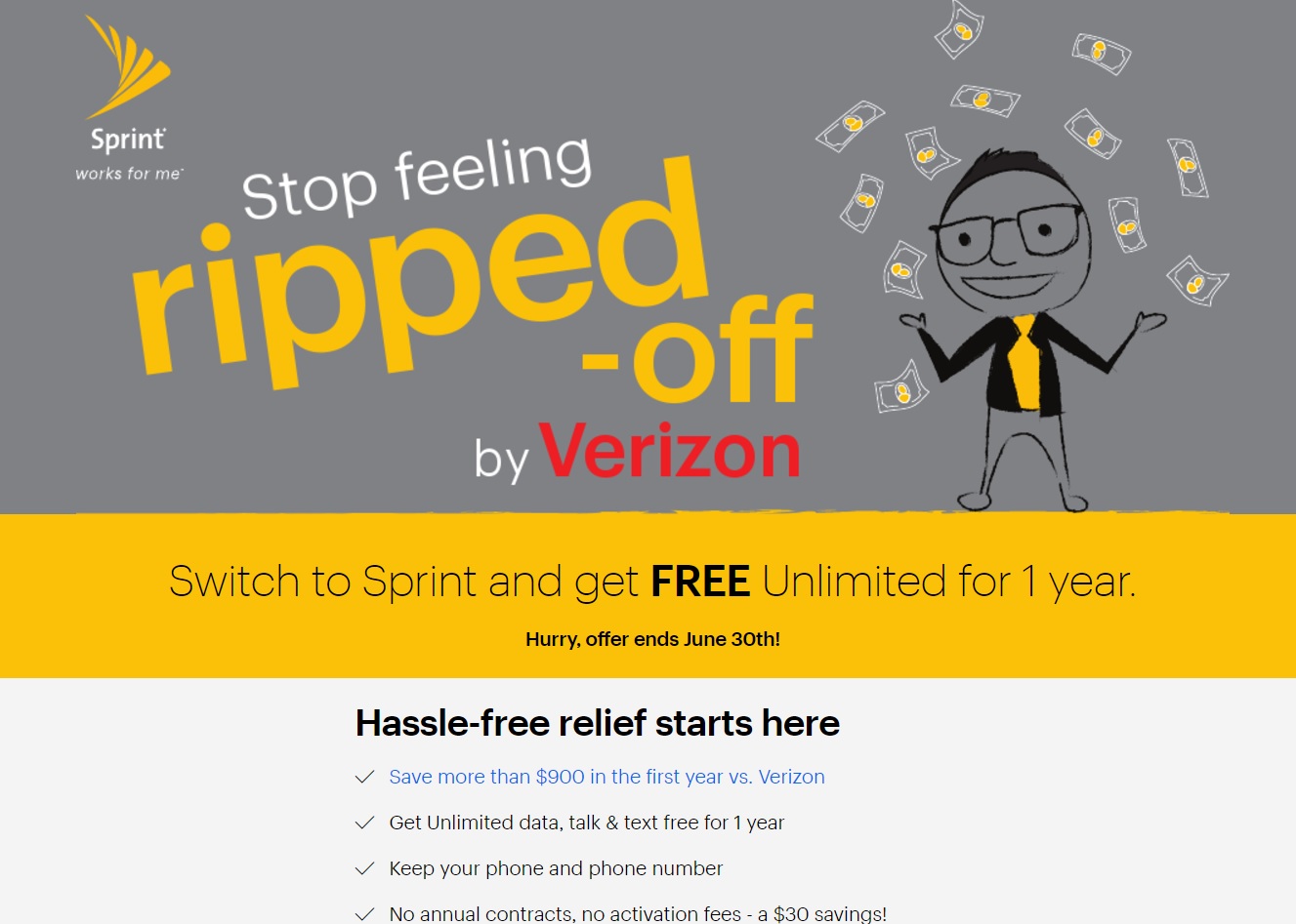 Free Sprint Cell Service For 1 Year
