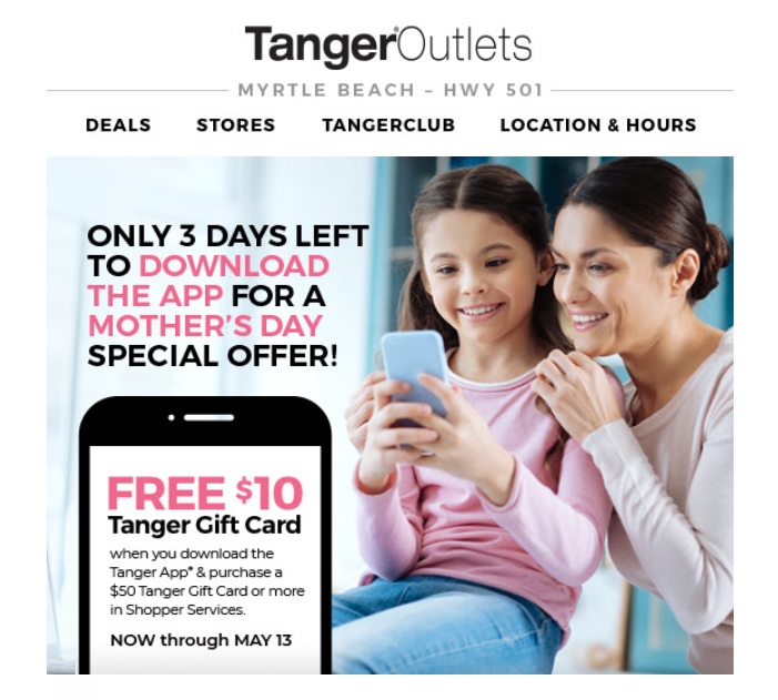 From The Tanger Outlets In Myrtle Beach You Will Also Find This Deal Advertised On Homepage So It Should Be Valid At